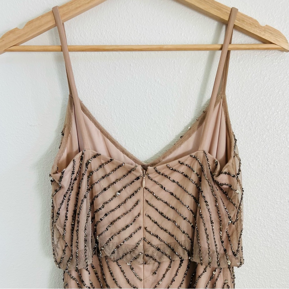 Adrianna Papell Nude Beaded Short Dress - Picture 6 of 9